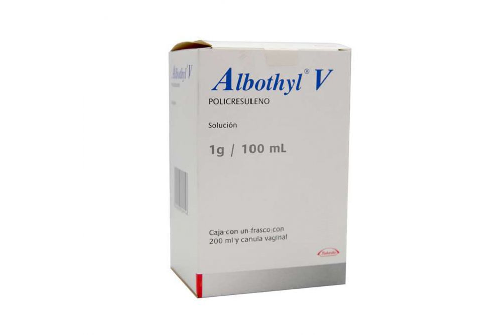Albothyl V Solución 1 g / 100 mL Caja Con Frasco Con 200 mL y Cánula Graduada