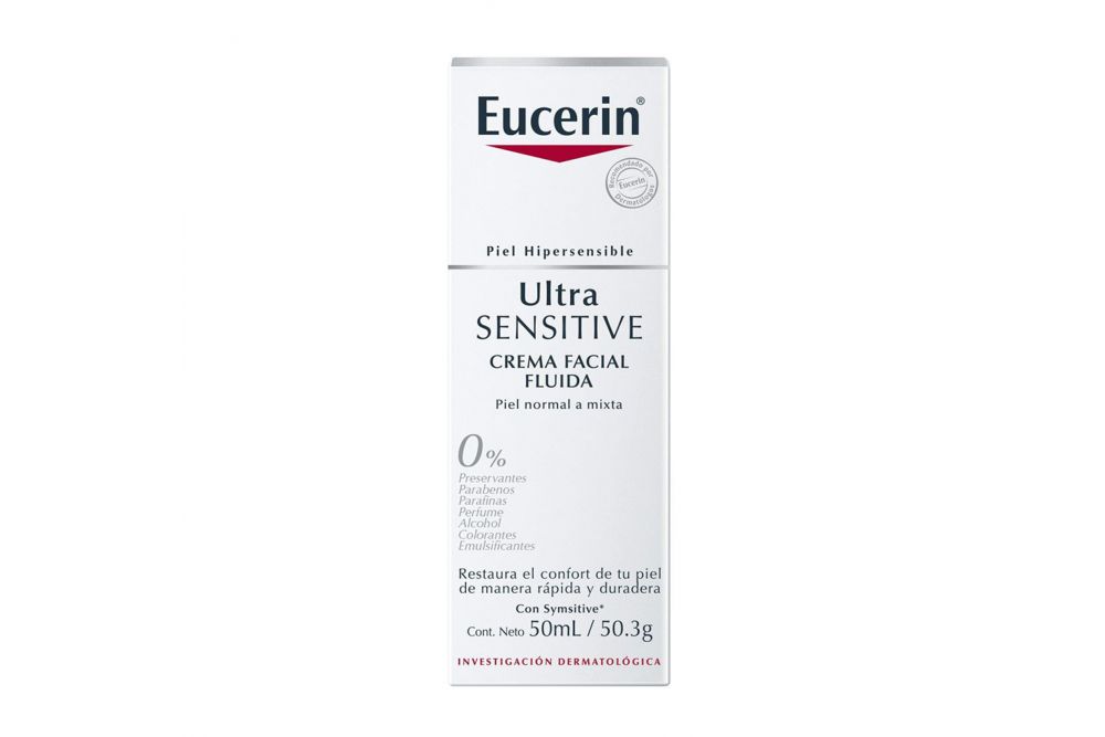 Crema Eucerin Ultra Sensitive Caja Con Frasco de 50 mL
