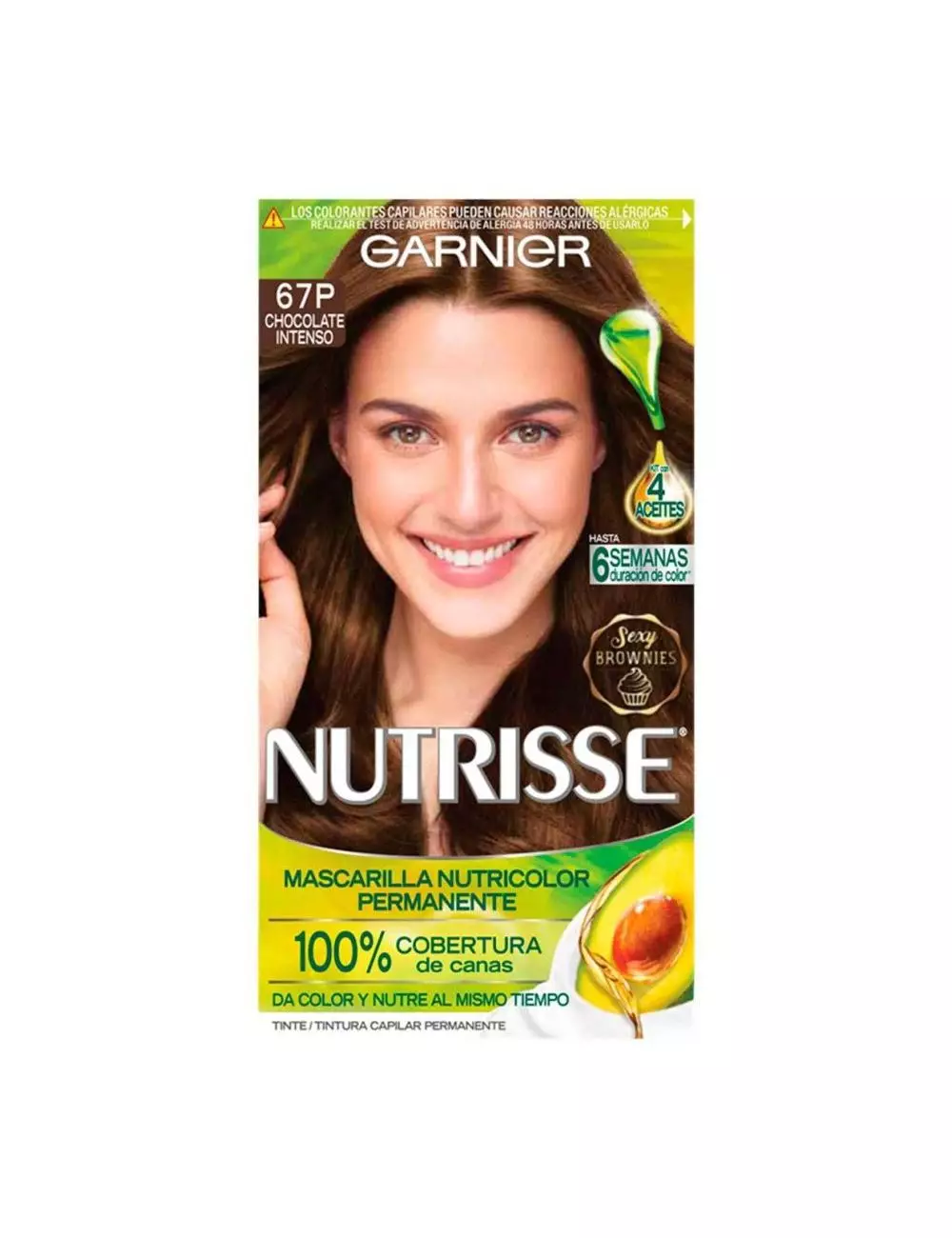 TINTE PERMANENTE GARNIER NUTRISSE  MASCARILLA NUTRICOLOR  CHOCOLATE  PURRO 67P