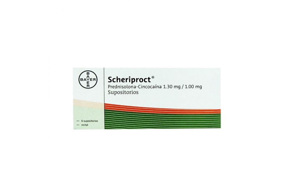 Scheriproct 1.30 mg / 1.00 mg Caja Con 6 Supositorios
