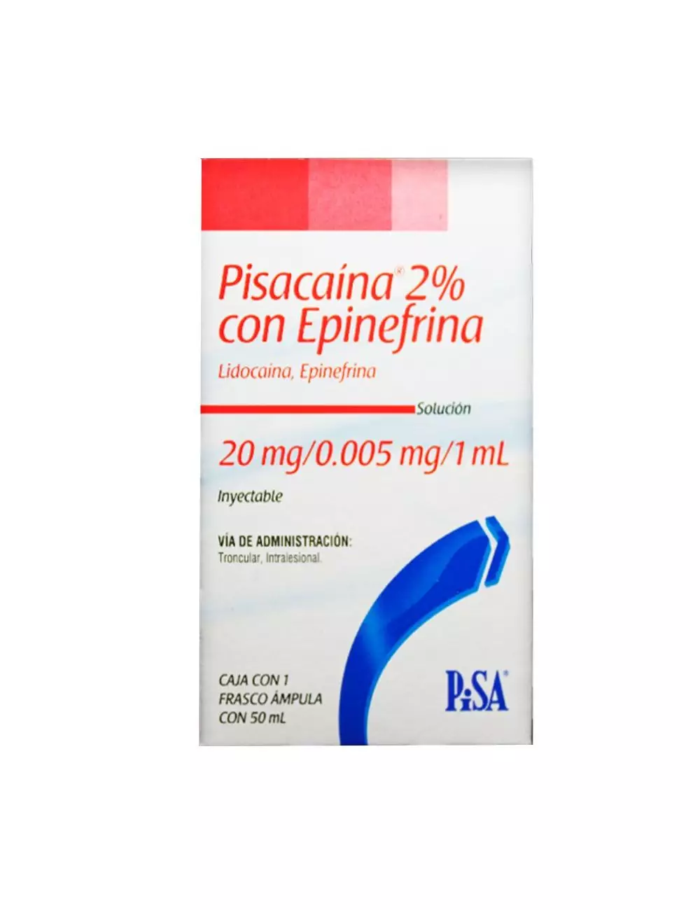 PISACAINA CON EPINEFRINA 2% C/50 ML.