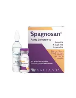 Spagnosan® 4 mg/5 ml (Ácido Zoledrónico) - Frasco Ámpula y Ampolleta Diluyente - Bausch Health