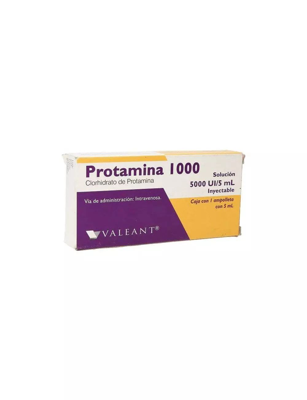 Protamina 1000 De 5000UI/5 mL Caja Con 1 Ampolleta