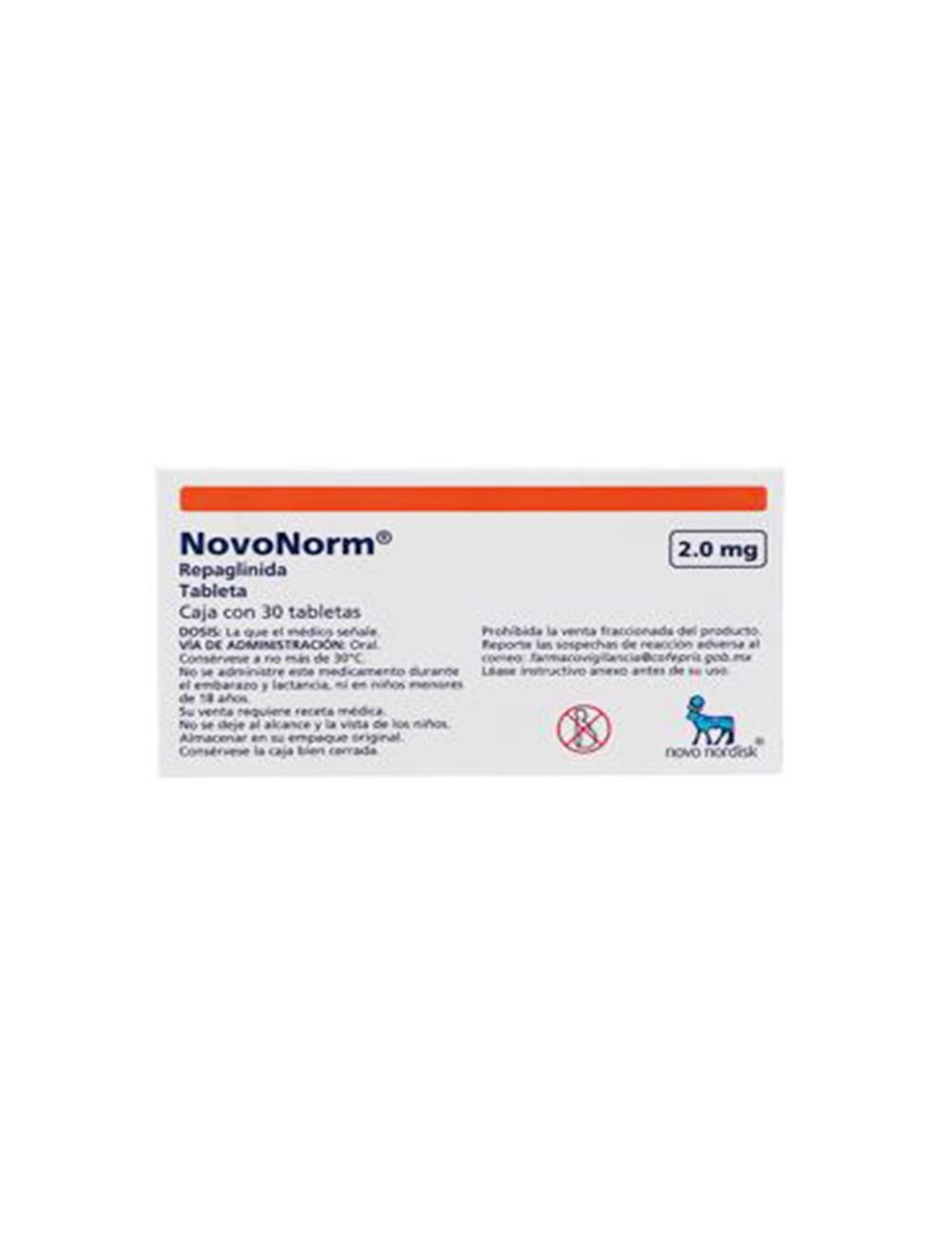 Novonorm 2 mg Caja Con 30 Comprimidos