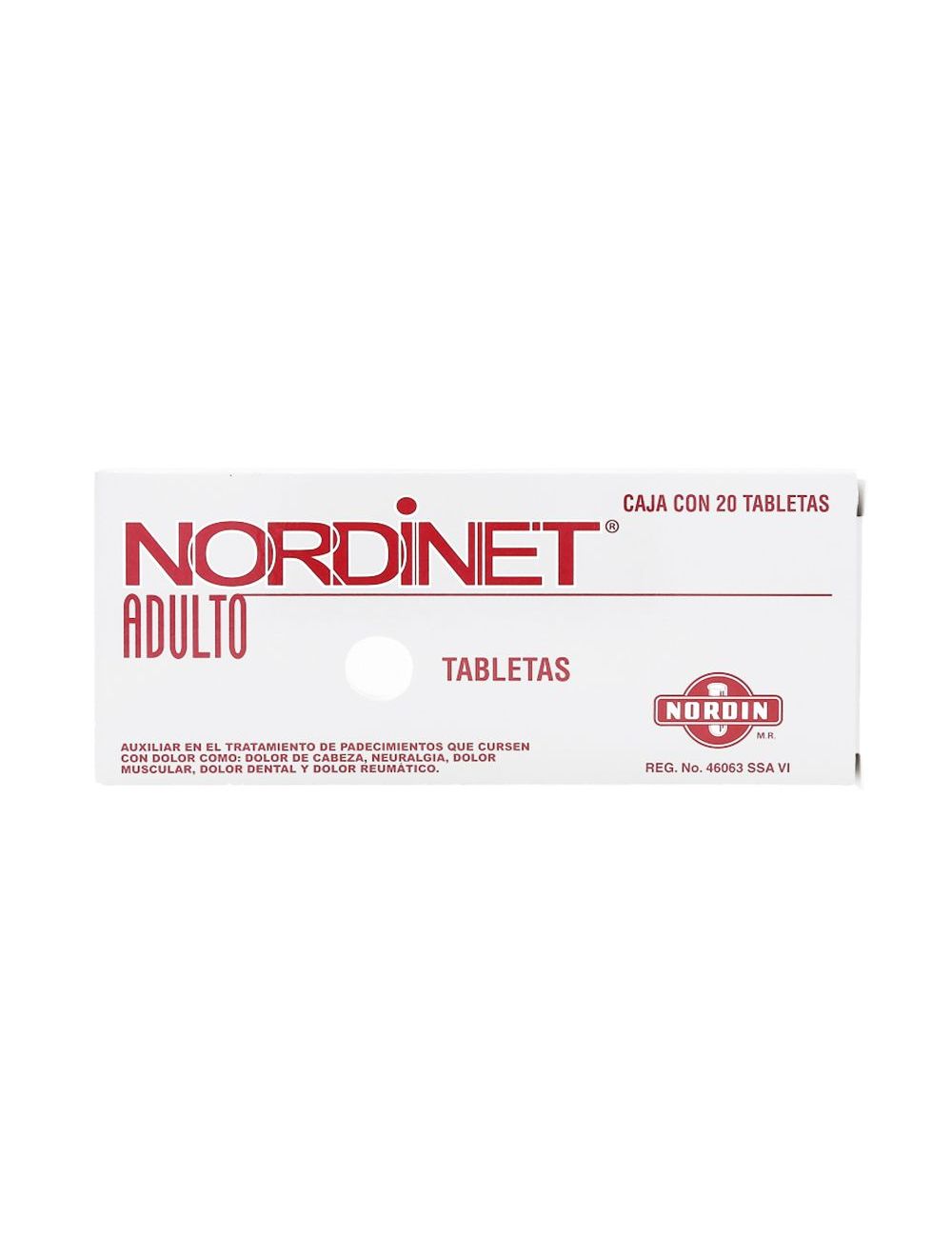 Nordinet Adulto Caja Con 20 Tabletas