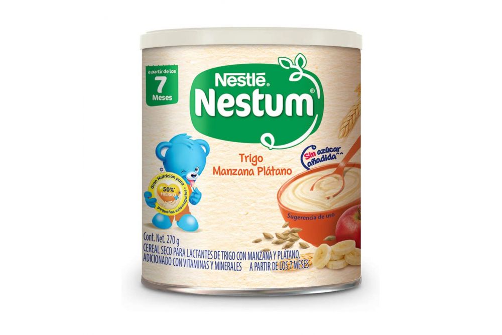 Nestum Cereal Infantil Trigo Con Manzana y Plátano Fase 2 Lata Con 270 g