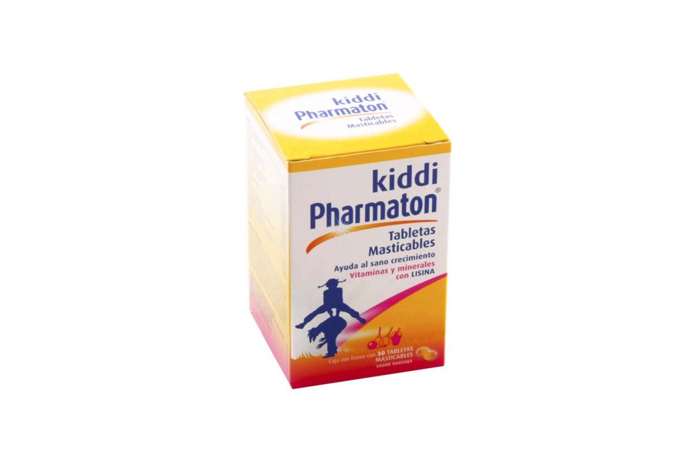 Kiddi Pharmaton Caja Con Frasco Con 30 Tabletas Masticables Sabor Naranja