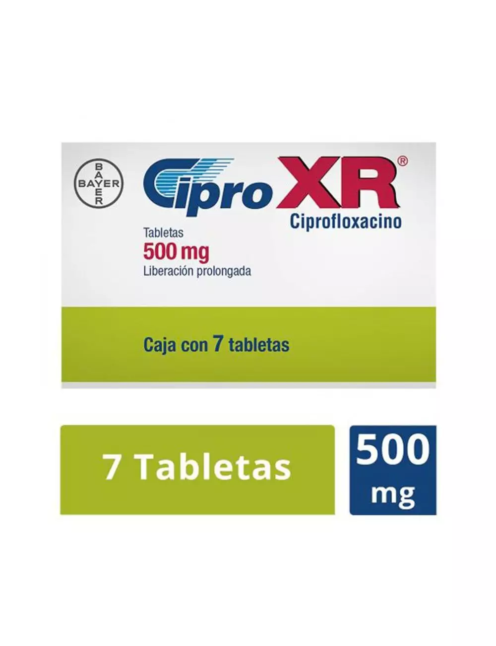 Cipro XR 500 mg Caja Con 7 Tabletas RX2