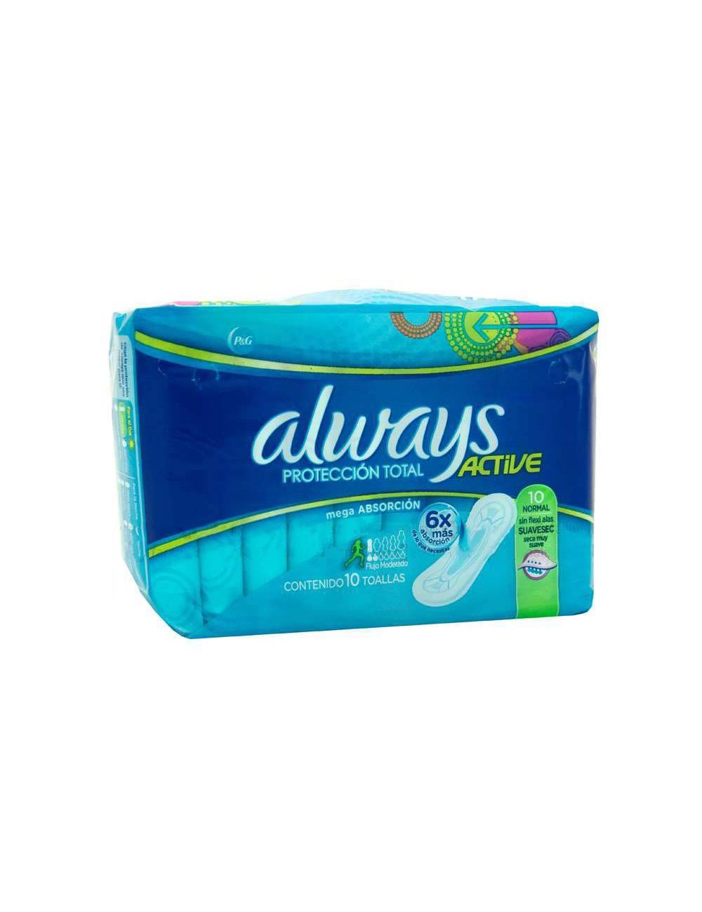 Always Active Protección Paquete Con 10 Toallas