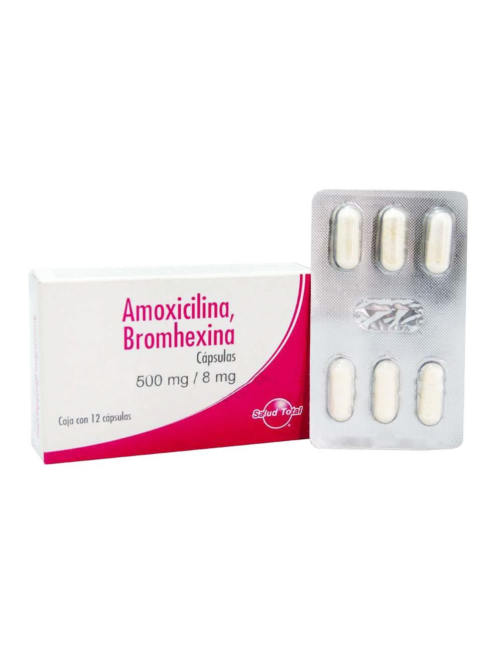 Amoxicilina/Bromhexina 500 mg/8 mg Con 12 Cápsulas - RX2