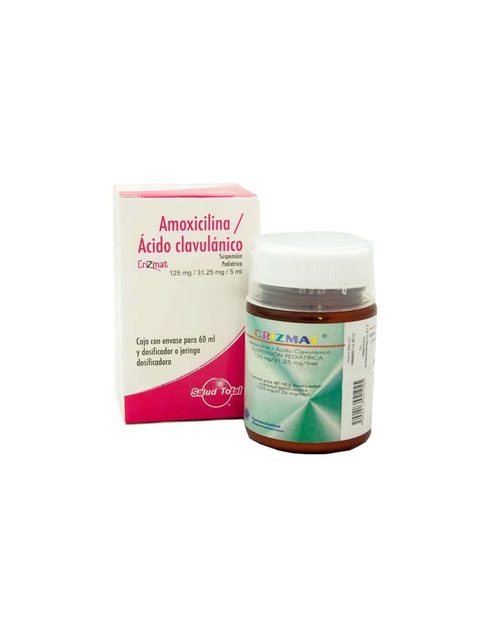 Amoxicilina / Ácido Clavulánico 125 mg / 31.25 mg Suspensión Pediátrica Caja Con Envase Con 60 mL - RX2