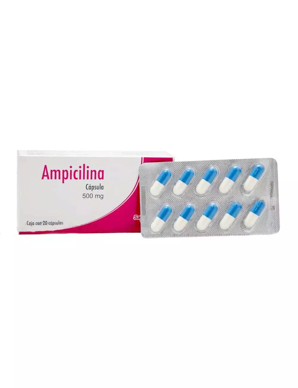 Ampicilina Cápsula 500 mg Caja Con 20 Cápsulas - RX2