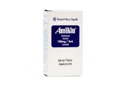Amikin 100 mg /2 mL Caja Con 2 Frascos Ámpula Con 2mL -RX2