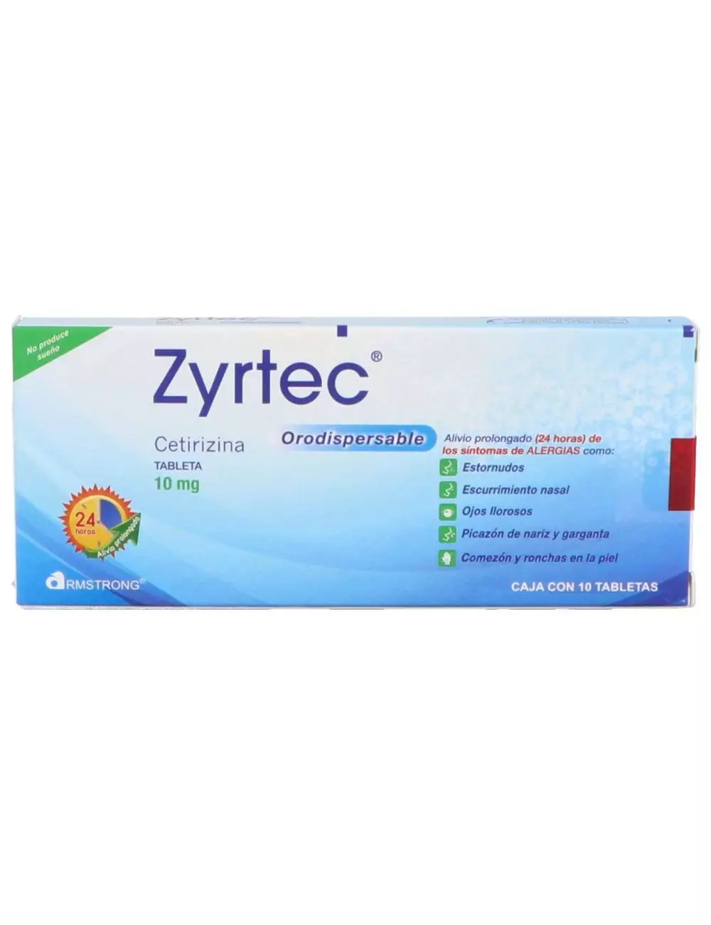 Zyrtec 10 mg Caja Con 10 Tabletas Orodispersables