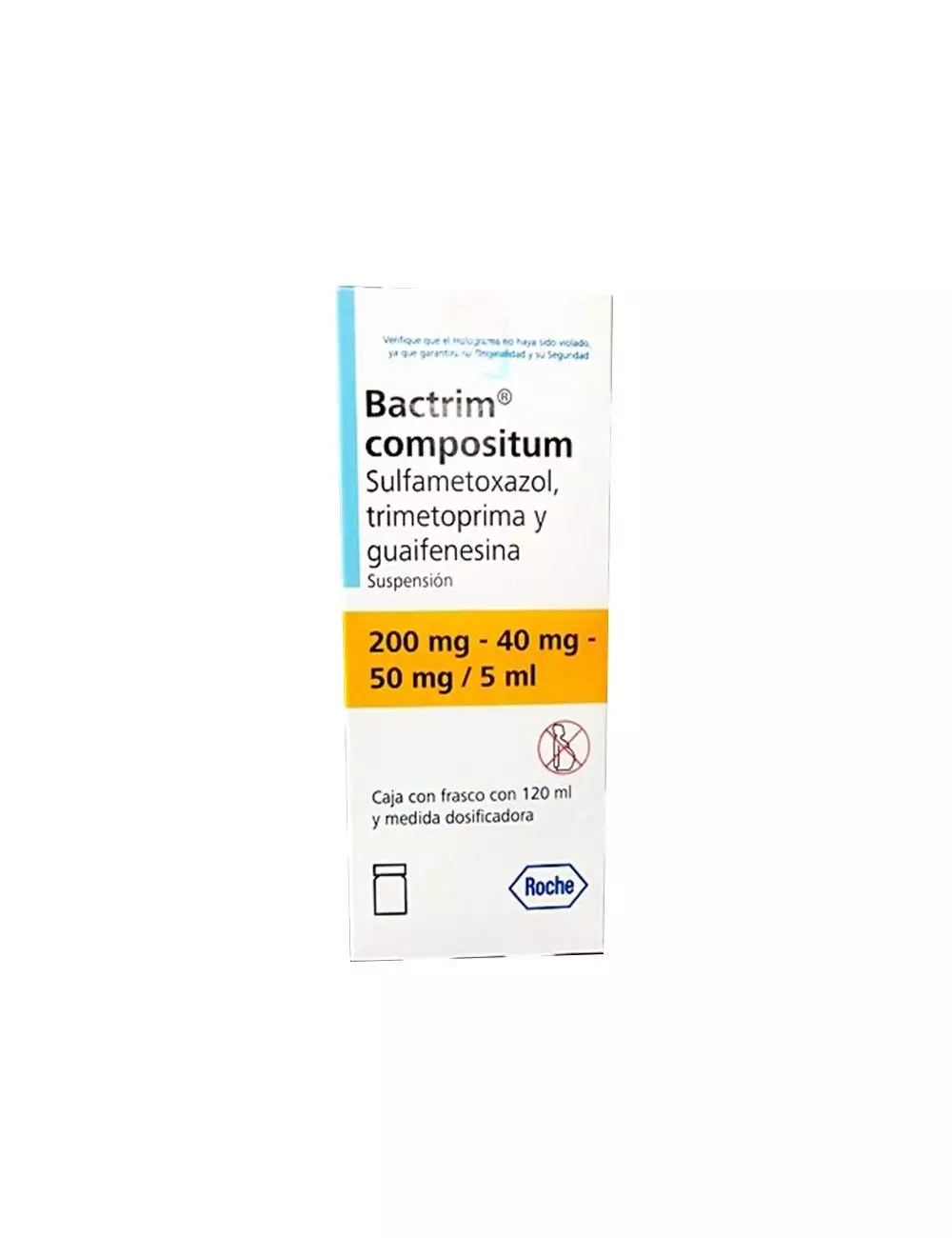 Bactrim Compositum 200 mg / 40 mg / 50 mg / 5 mL Caja Con Frasco Con 120 mL - RX2