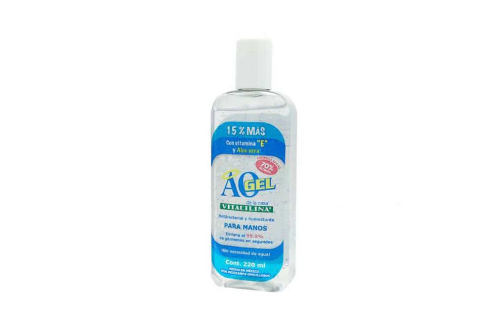 AO Gel Antibacterial y Humectante Botella Con 220mL