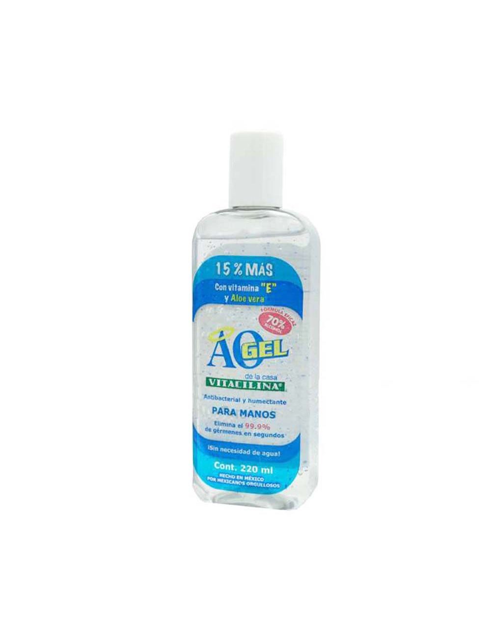 AO Gel Antibacterial y Humectante Botella Con 220mL