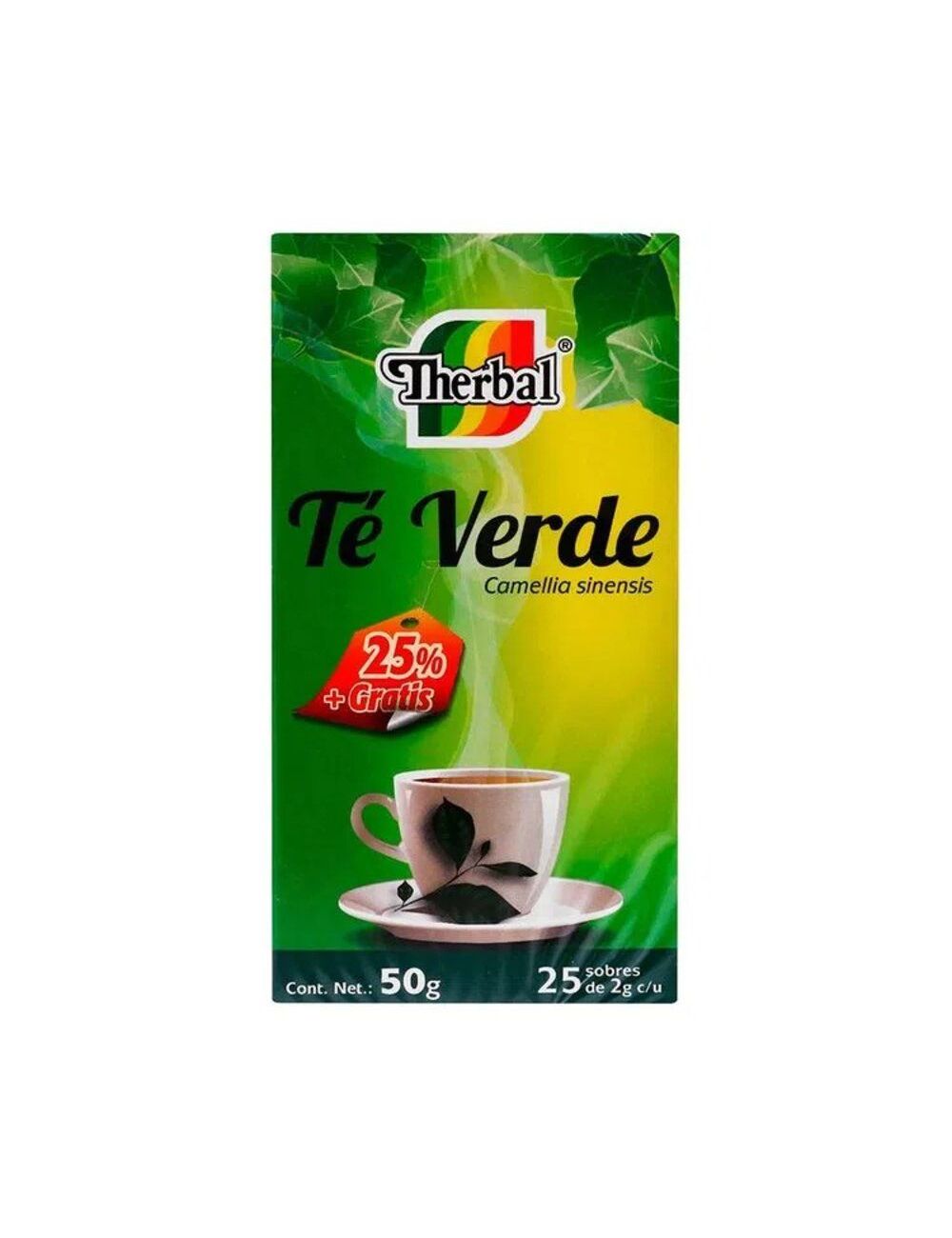 Therbal Te Verde Caja Con 25 Sobres Con 2 g Cada Uno