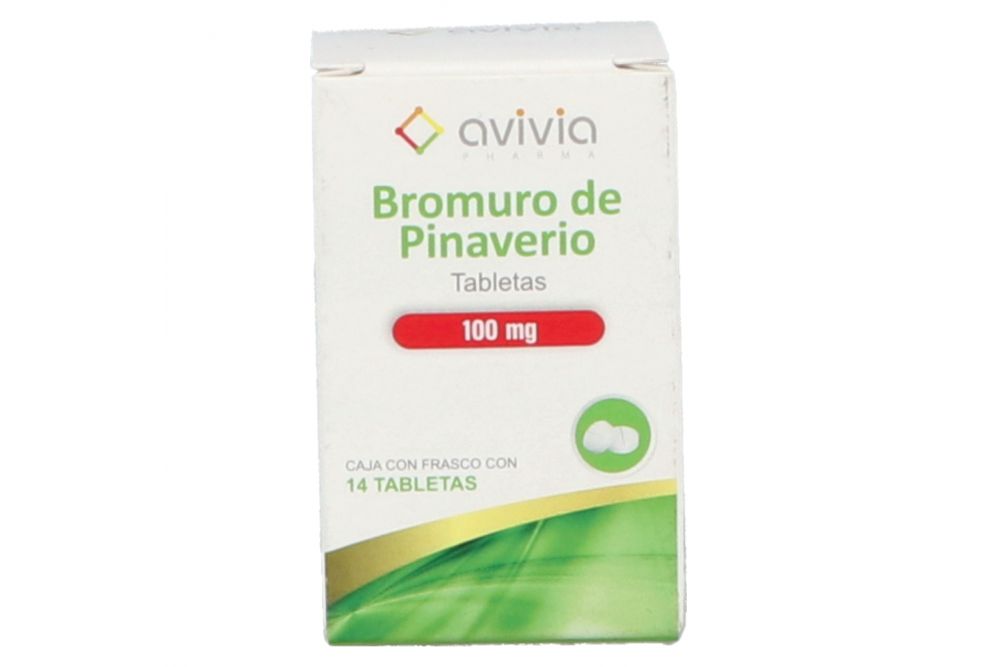 Bromuro De Pinaverio 100 mg Caja Con Frasco Con 14 Tabletas