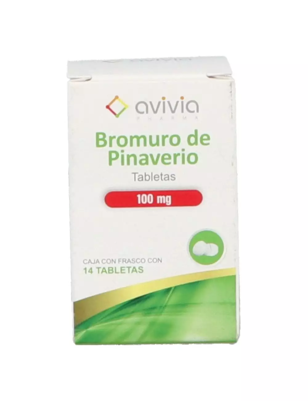 Bromuro De Pinaverio 100 mg Caja Con Frasco Con 14 Tabletas