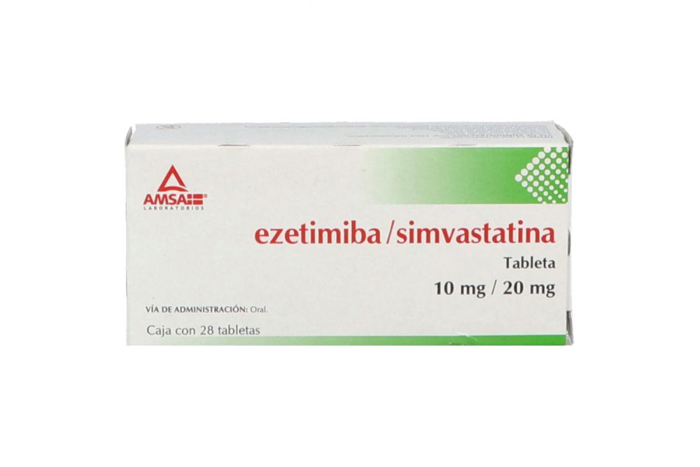 Ezetimiba/Simvastatina 10 mg/20 mg Caja Con 28 Tabletas