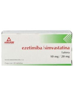 Ezetimiba/Simvastatina 10 mg/20 mg Caja Con 28 Tabletas