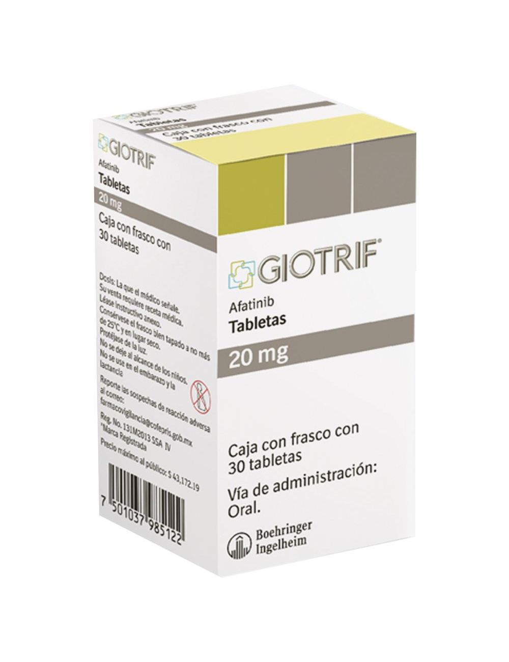 GIOTRIF® (Afatinib) 20 mg – Frasco de 30 Tabletas - Boehringer Ingelheim