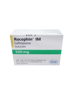 Rocephin .5 g IV Frasco Ámpula Y Ampolleta Con Diluyente - RX2