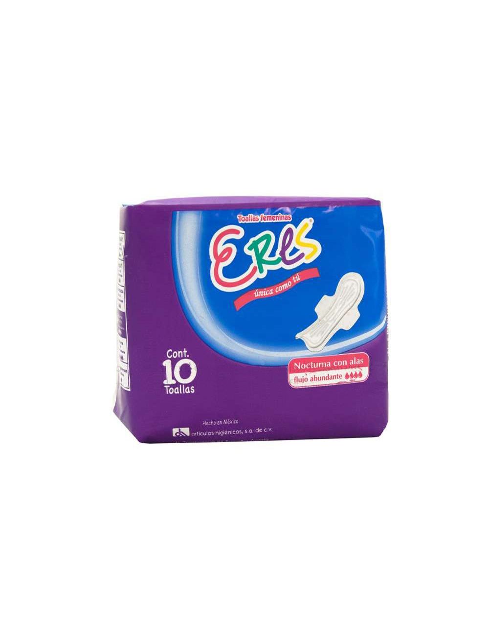 Eres Toallas Femeninas Nocturnas Con Alas Empaque Con 10 Piezas