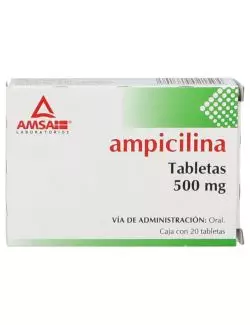 Ampicilina 500 mg Caja Con 20 Tabletas - RX2