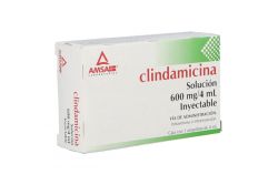 Clindamicina Solución Inyectable 600 mg/ 4mL Caja con 5 Ampolletas - RX2