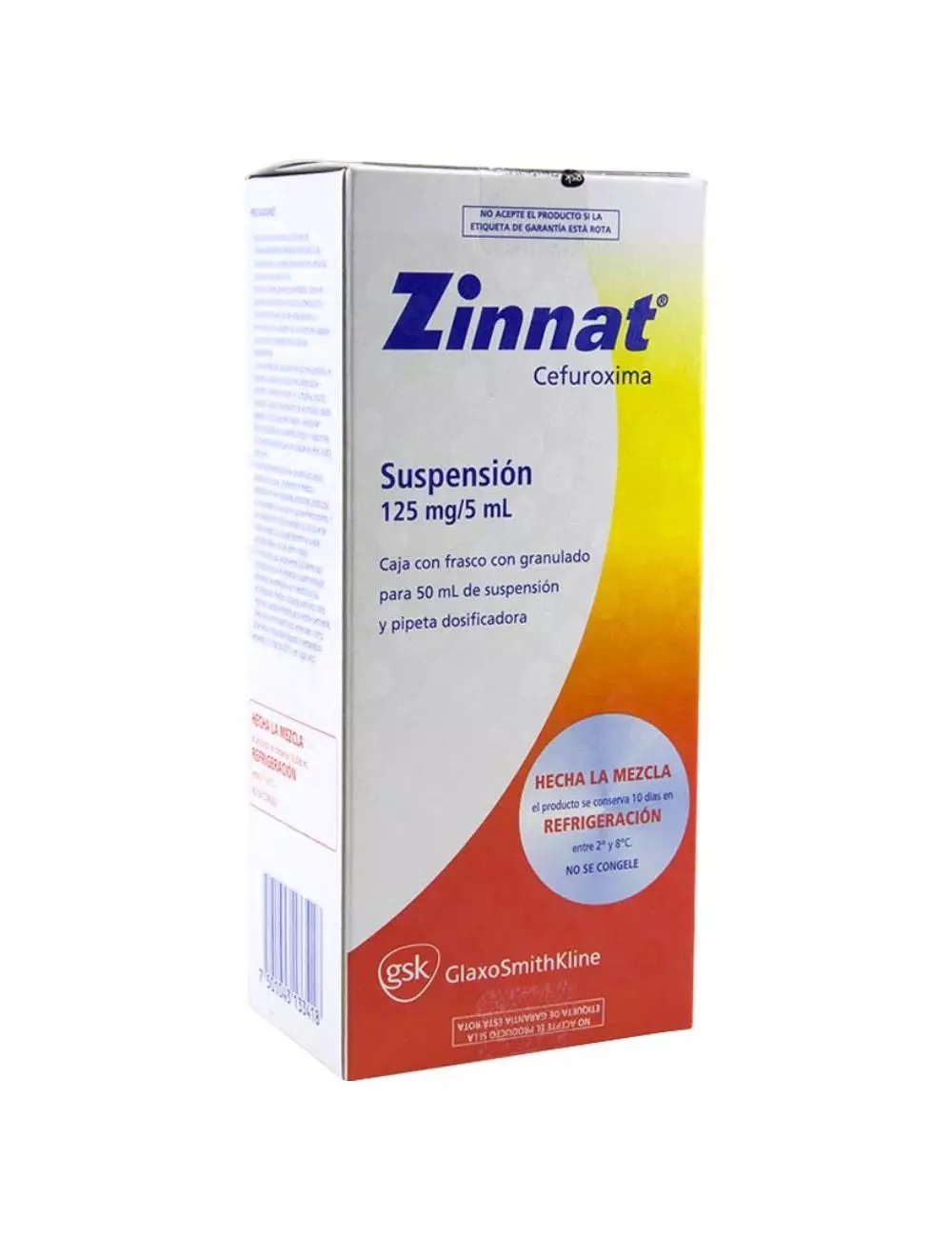 Zinnat 125 mg/5 mL Frasco Con Granulado Para 50 mL De Suspensión -RX2