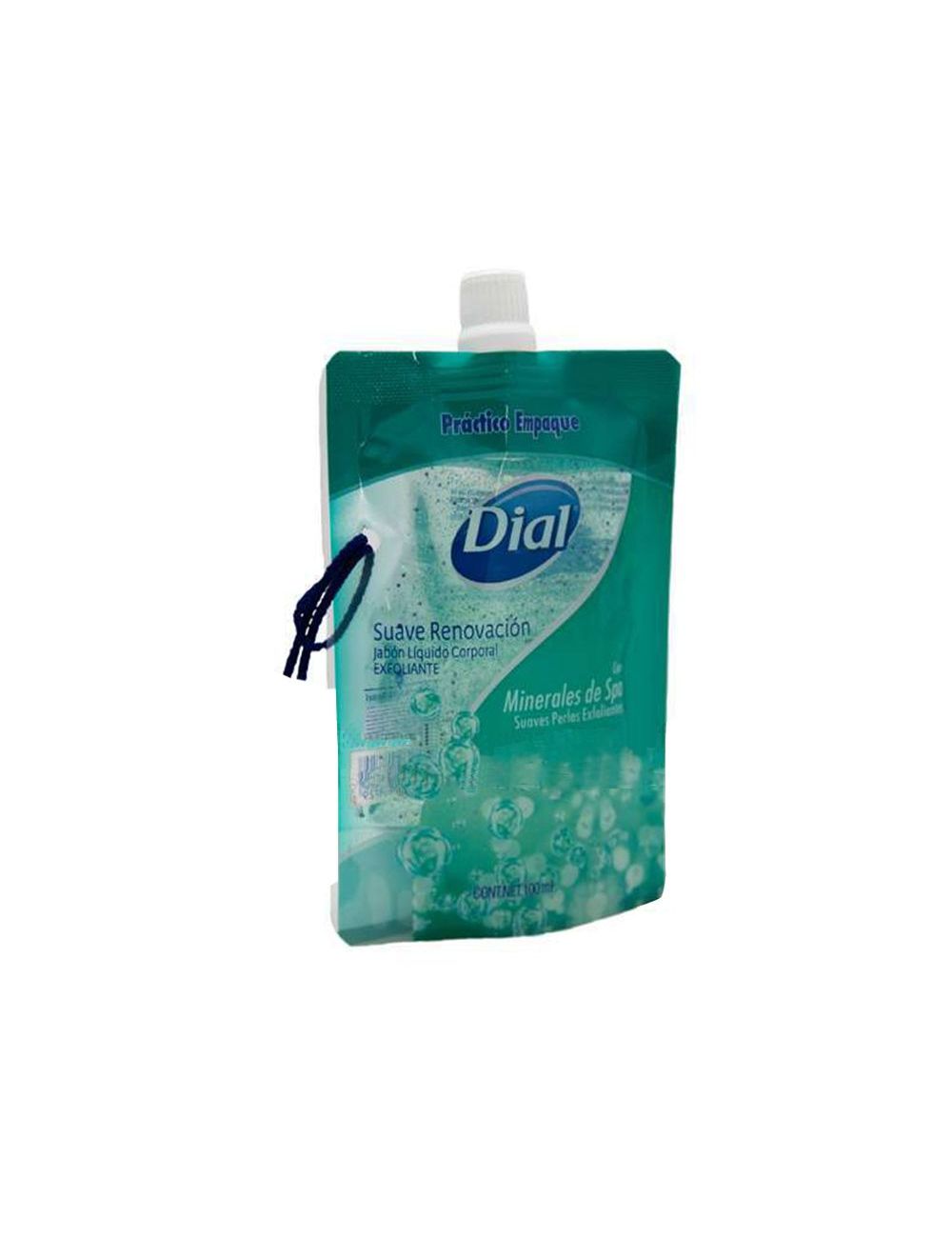 DIAL JABÓN LÍQUIDO CORPORAL EXFOLIANTE EMPAQUE CON 100 ML SUAVE RENOVACIÓN