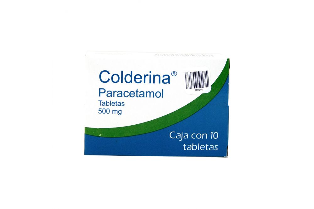 Colderina  500 mg. Paracetamol Caja con 10 Tabletas