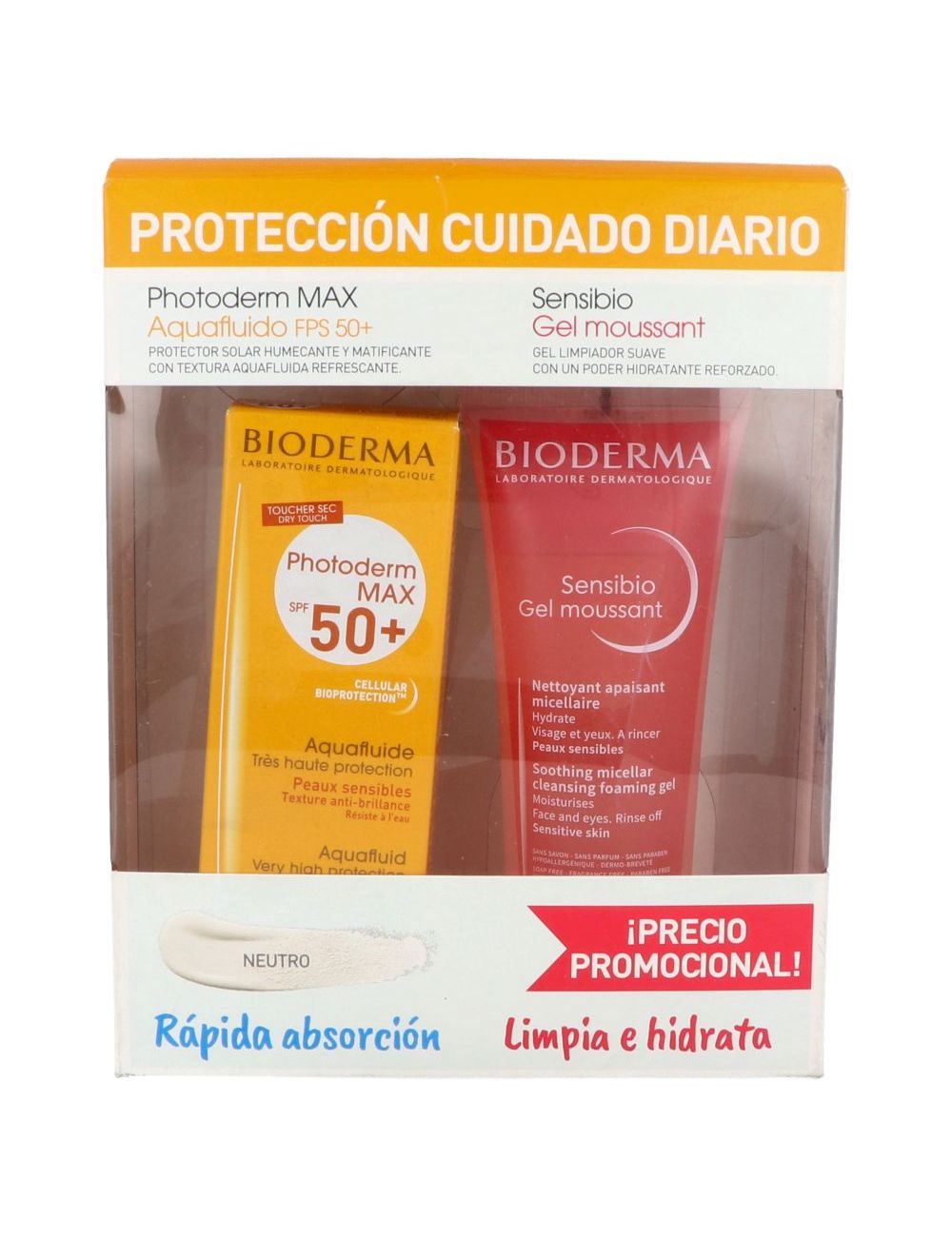 Kit Photoderm MAX Aquafluido Neutro 40 mL + Gel Sensibio 100 mL