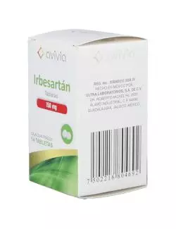 Irbersartan 150 mg Caja Con 14 Tabletas