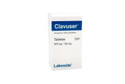 Clavuser 12 H 875mg/125mg Caja Con Frasco Con 10 Tabletas -RX2