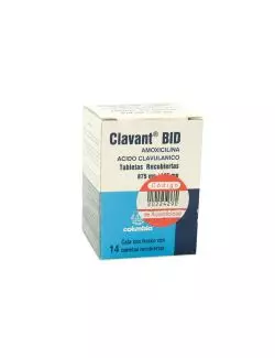 Clavant-Bid 875mg/125mg Caja Con Frasco Con 14 Tabletas Recubiertas RX2