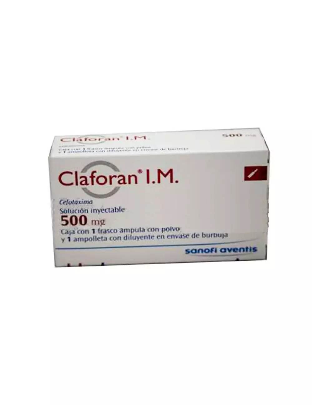 Claforan 500 mg Caja Con 1 Frasco Ámpula Con Polvo Y Ampolleta Diluyente -RX2