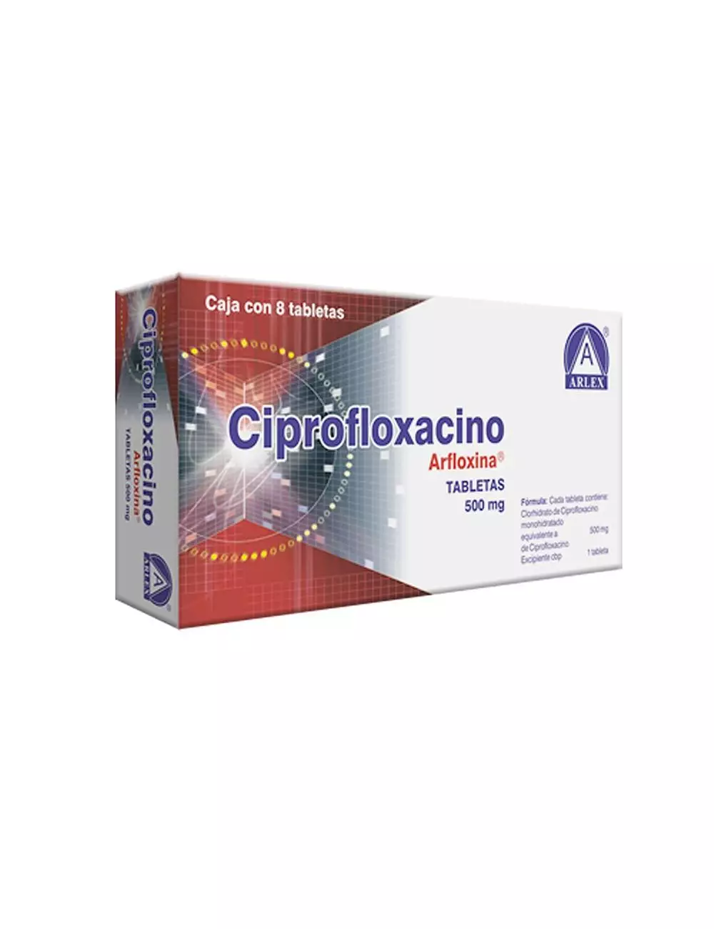 Ciprofloxacino 500 mg Caja Con 8 Tabletas -RX2