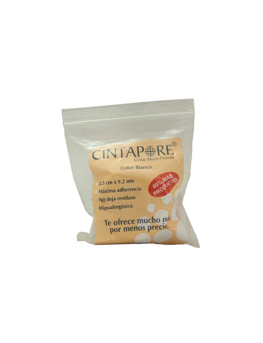 Cintapore Empaque Con 1 Rollo 2.5cmx9.2m Color Blanco