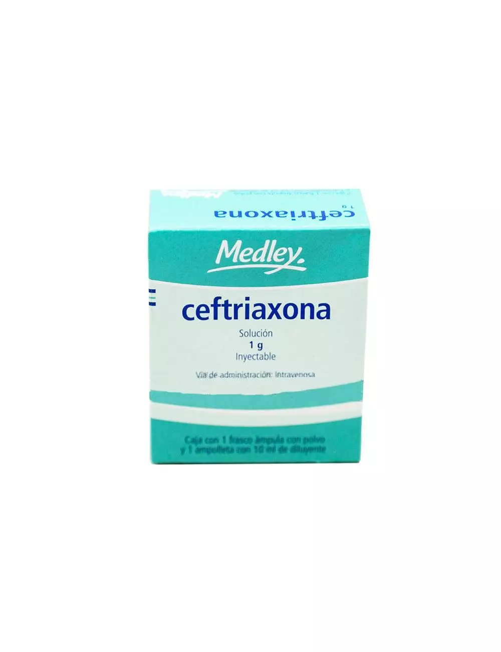 Ceftriaxona 1 g Caja Con Frasco Ampula y 1 Ampolleta Con 10 mL -  RX2