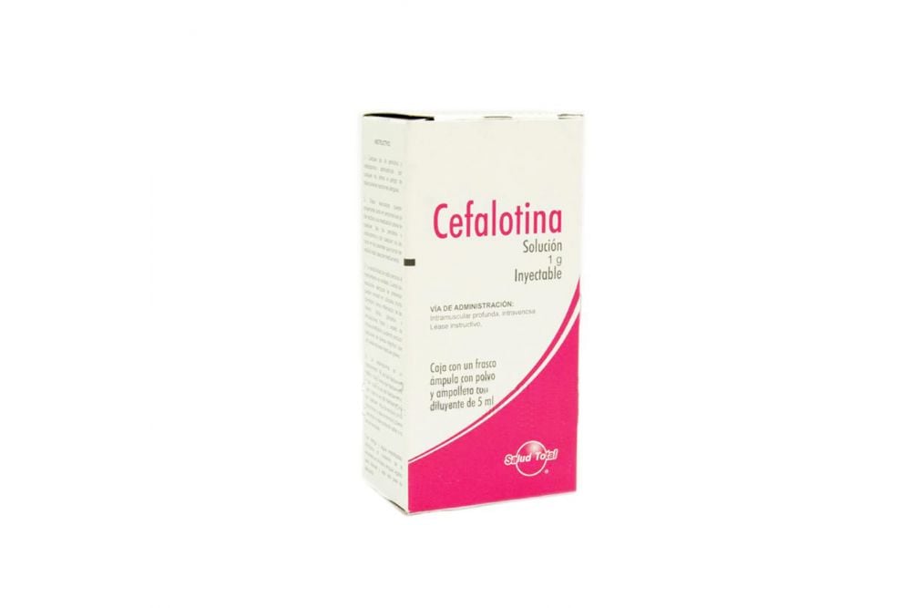 Cefalotina 1 g Caja Con 1 Frasco Ámpula Y Ampolleta De Diluyente 5 mL -RX2 SDT