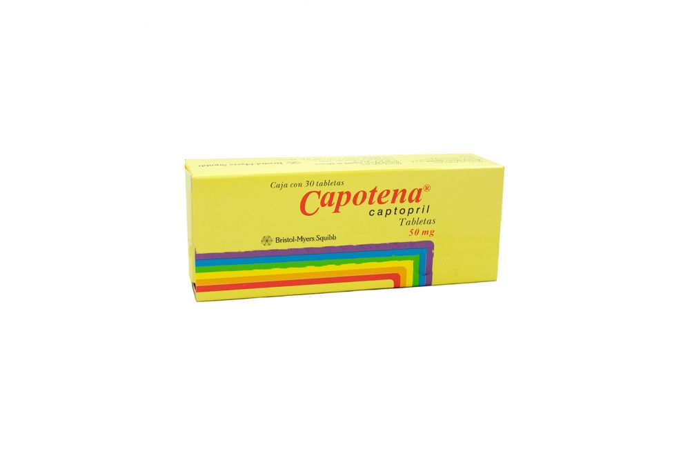 Capotena 50 mg Caja Con 30 Tabletas
