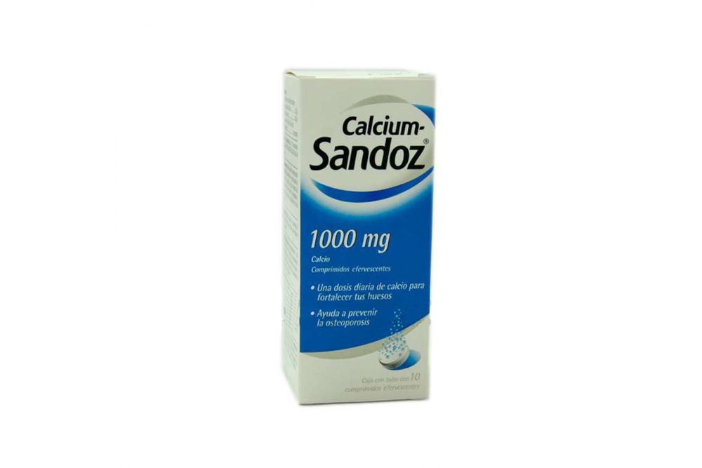 Calcium  Sandoz 1000mg Tubo Con 10 Comprimidos Efervescentes