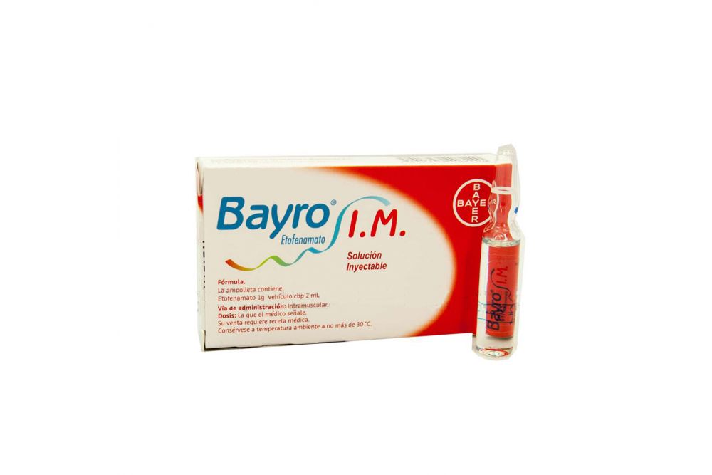 Bayro IM Solución Inyectable Caja Con 1 Ampolleta Con 2mL