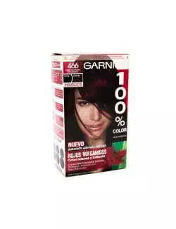 Tinte Garnier 100% Caja Con Crema Gel Color Castaño Rojizo Volcánico