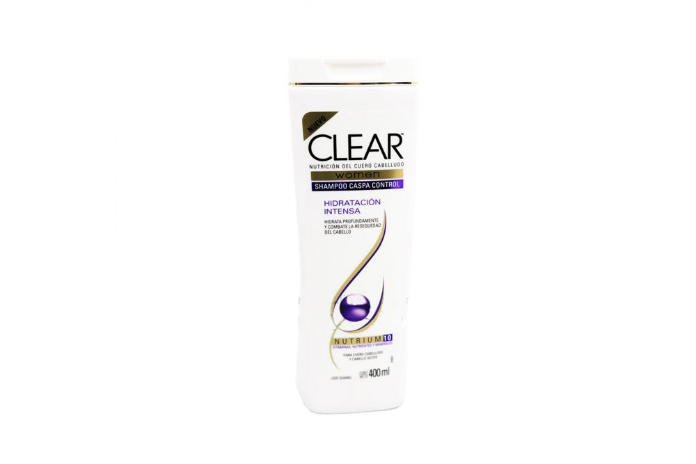 Shampoo Clear Mujer 2 En 1 Hidratación Intensa Botella 400 mL