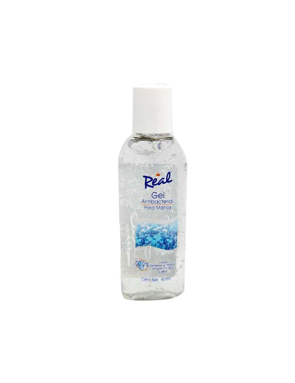 Real Gel Antibacterial Para Manos Botella Con 60 mL