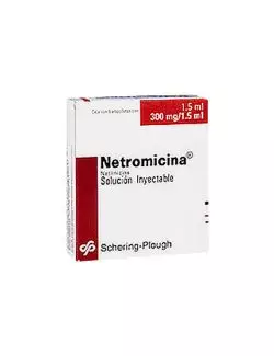 Netromicina® 300mg/1.5ml (Netilmicina) - 5 Ampolletas Inyectables - Schering-Plough -RX2
